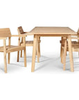 Modurn 5PC Outdoor Dining Set Stacking Armchairs - LOOMLAN - HiTeak - Outdoor Dining Sets