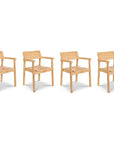 Modurn 5PC Outdoor Dining Set Stacking Armchairs - LOOMLAN - HiTeak - Outdoor Dining Sets