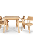 Modurn Teak Patio Rectangular Dining Set 5PC - LOOMLAN - HiTeak - Outdoor Dining Sets