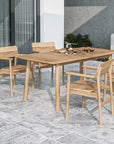 Modurn Teak Patio Rectangular Dining Set 5PC - LOOMLAN - HiTeak - Outdoor Dining Sets