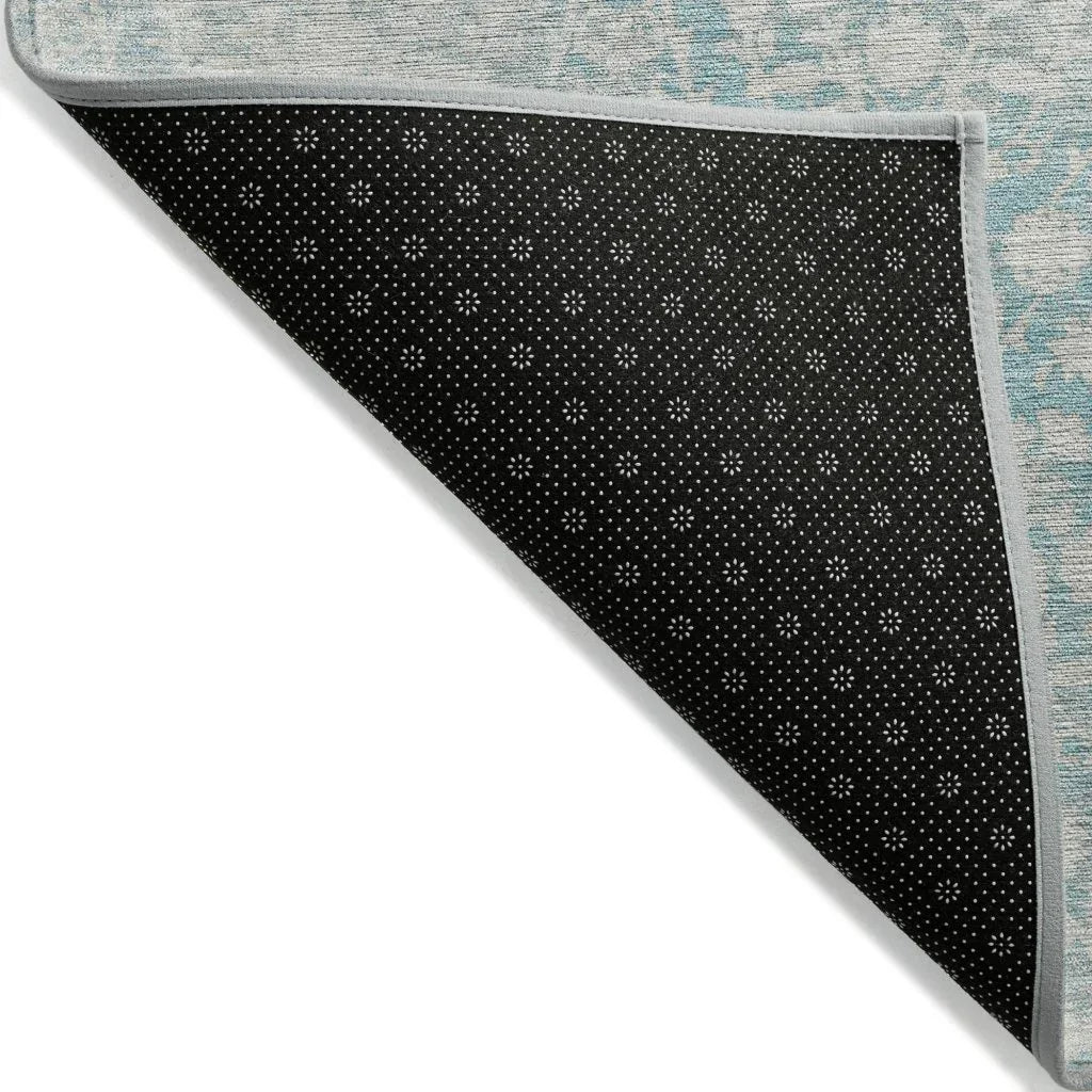 LOOMLAN Rugs Monavia Teal Washable Indoor-Outdoor Rug