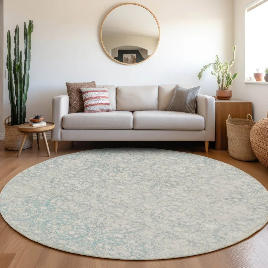 LOOMLAN Rugs Monavia Teal Washable Indoor-Outdoor Rug