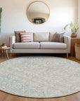 LOOMLAN Rugs Monavia Teal Washable Indoor-Outdoor Rug