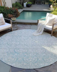 LOOMLAN Rugs Monavia Teal Washable Indoor-Outdoor Rug