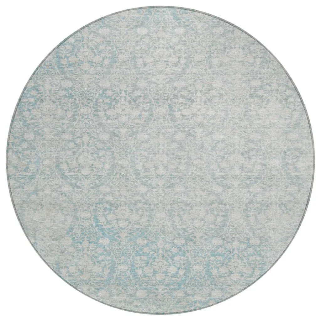LOOMLAN Rugs Monavia Teal Washable Indoor-Outdoor Rug