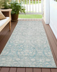 LOOMLAN Rugs Monavia Teal Washable Indoor-Outdoor Rug