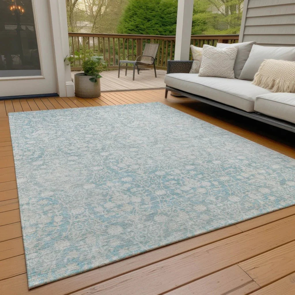 LOOMLAN Rugs Monavia Teal Washable Indoor-Outdoor Rug
