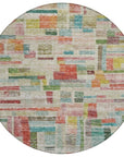 LOOMLAN Rugs Mosaic Orange Washable Indoor-Outdoor Rug