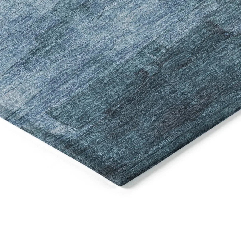 LOOMLAN Rugs Mosselia Blue Washable Indoor-Outdoor Rug