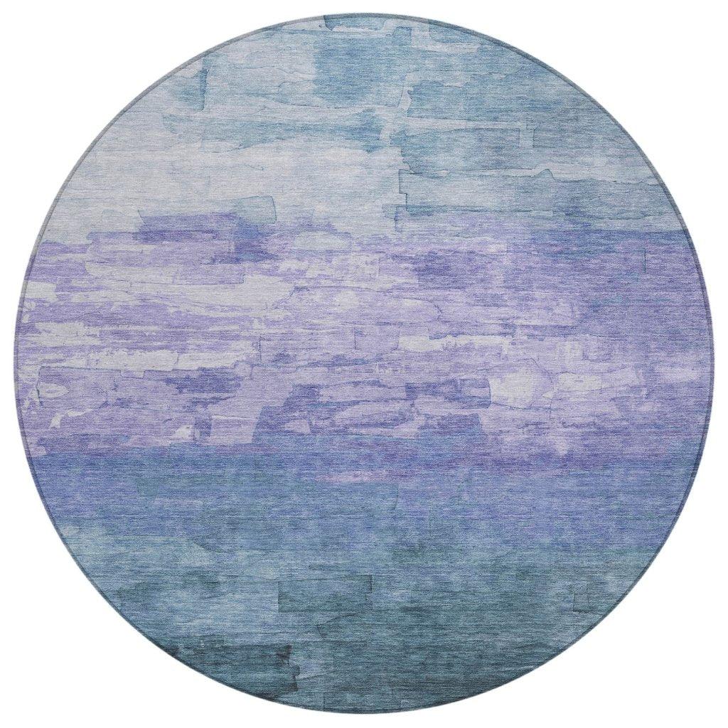 LOOMLAN Rugs Mosselia Blue Washable Indoor-Outdoor Rug