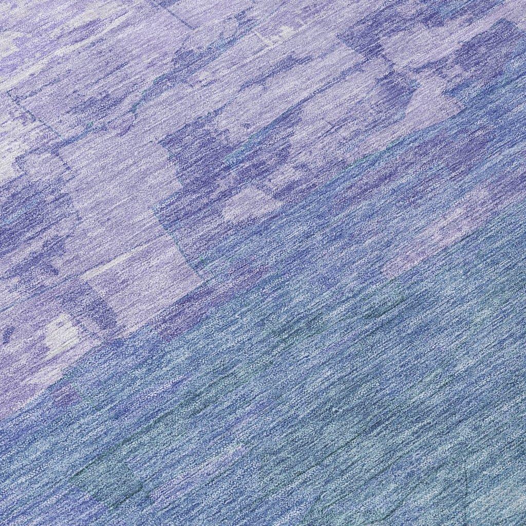 LOOMLAN Rugs Mosselia Blue Washable Indoor-Outdoor Rug