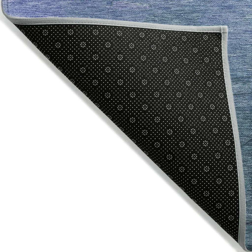 LOOMLAN Rugs Mosselia Blue Washable Indoor-Outdoor Rug