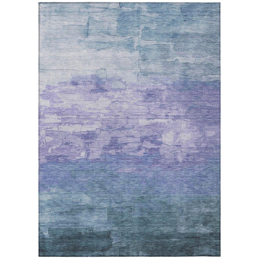 LOOMLAN Rugs Mosselia Blue Washable Indoor-Outdoor Rug