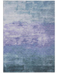 LOOMLAN Rugs Mosselia Blue Washable Indoor-Outdoor Rug