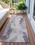 LOOMLAN Rugs Motyfa Purple Washable Indoor-Outdoor Rug