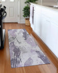 LOOMLAN Rugs Motyfa Purple Washable Indoor-Outdoor Rug
