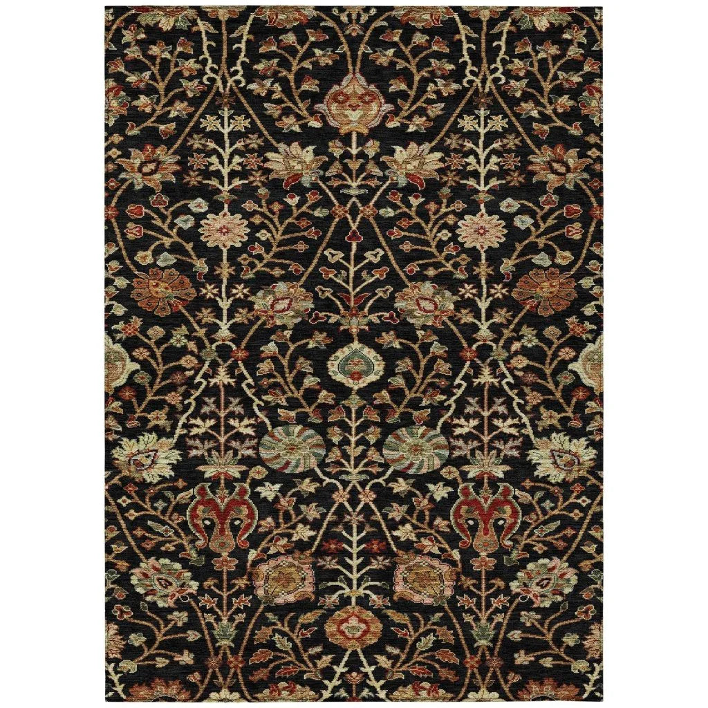LOOMLAN Rugs Muse Black Washable Indoor-Outdoor Rug