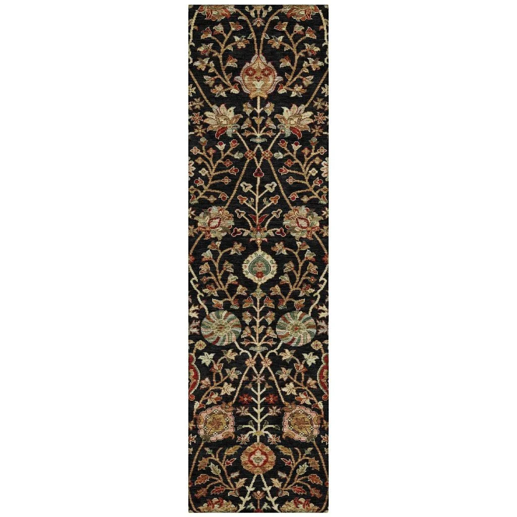 LOOMLAN Rugs Muse Black Washable Indoor-Outdoor Rug