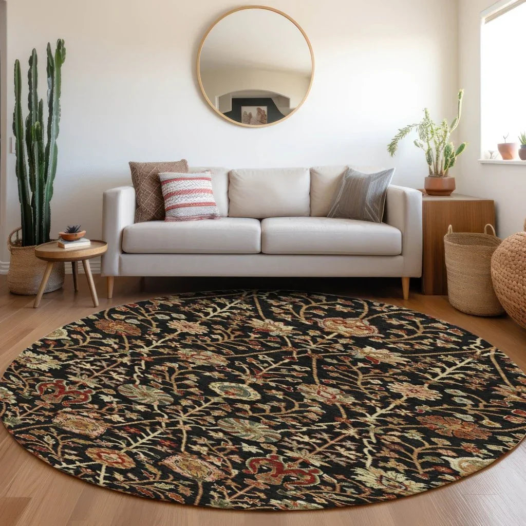 LOOMLAN Rugs Muse Black Washable Indoor-Outdoor Rug