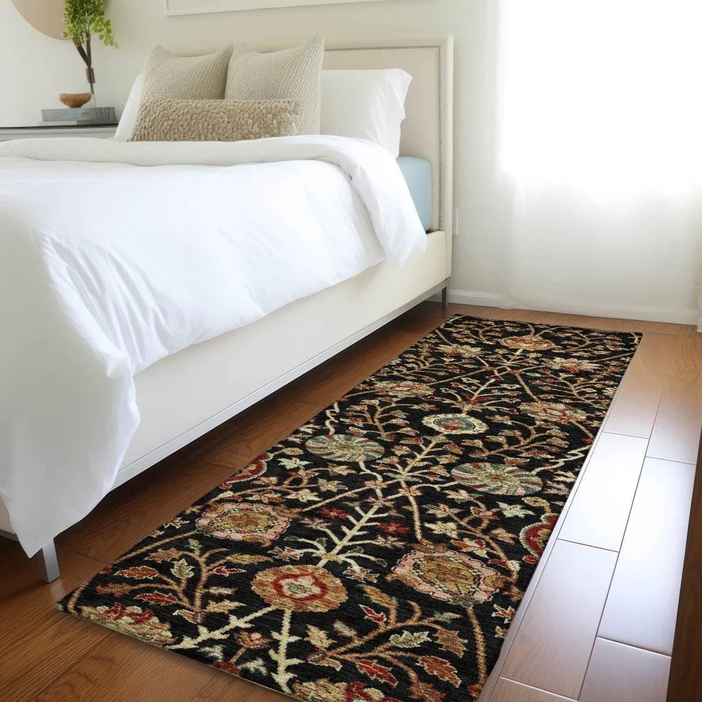 LOOMLAN Rugs Muse Black Washable Indoor-Outdoor Rug