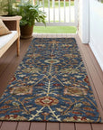 LOOMLAN Rugs Muse Blue Washable Indoor-Outdoor Rug