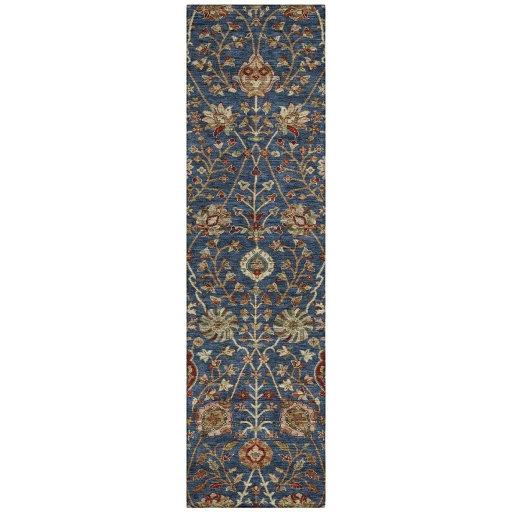 LOOMLAN Rugs Muse Blue Washable Indoor-Outdoor Rug