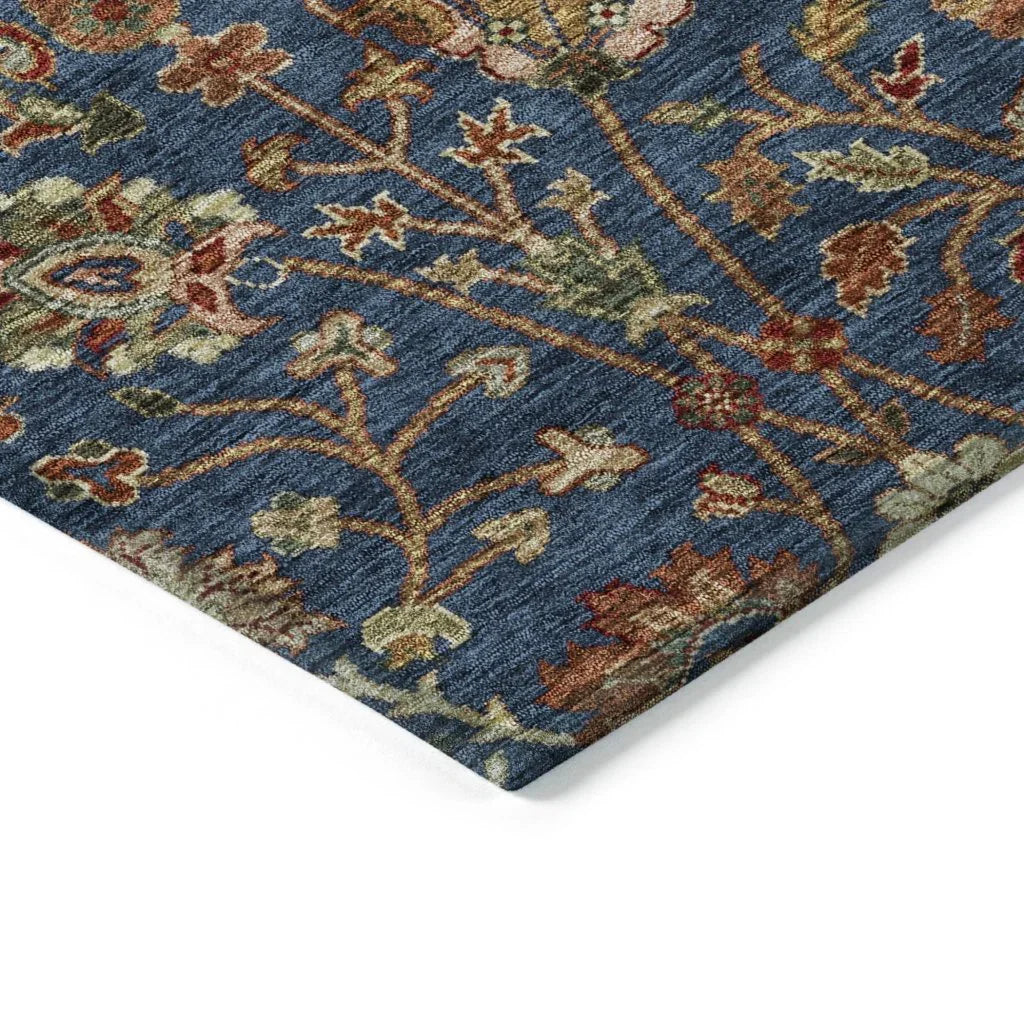 LOOMLAN Rugs Muse Blue Washable Indoor-Outdoor Rug