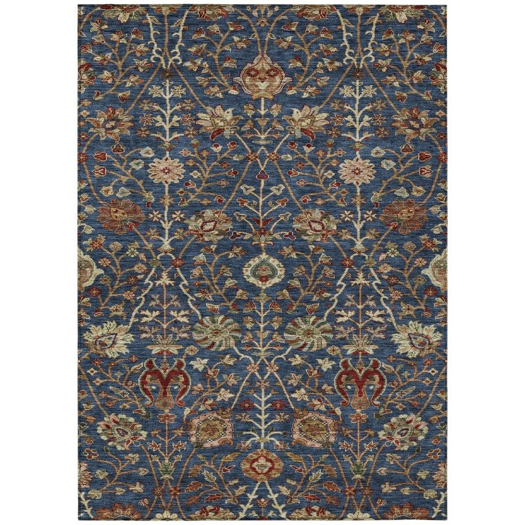 LOOMLAN Rugs Muse Blue Washable Indoor-Outdoor Rug