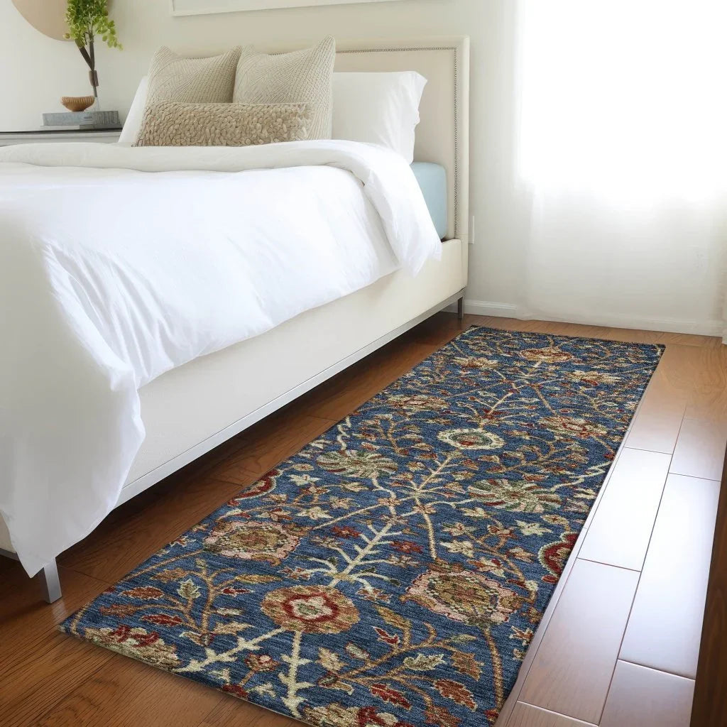 LOOMLAN Rugs Muse Blue Washable Indoor-Outdoor Rug