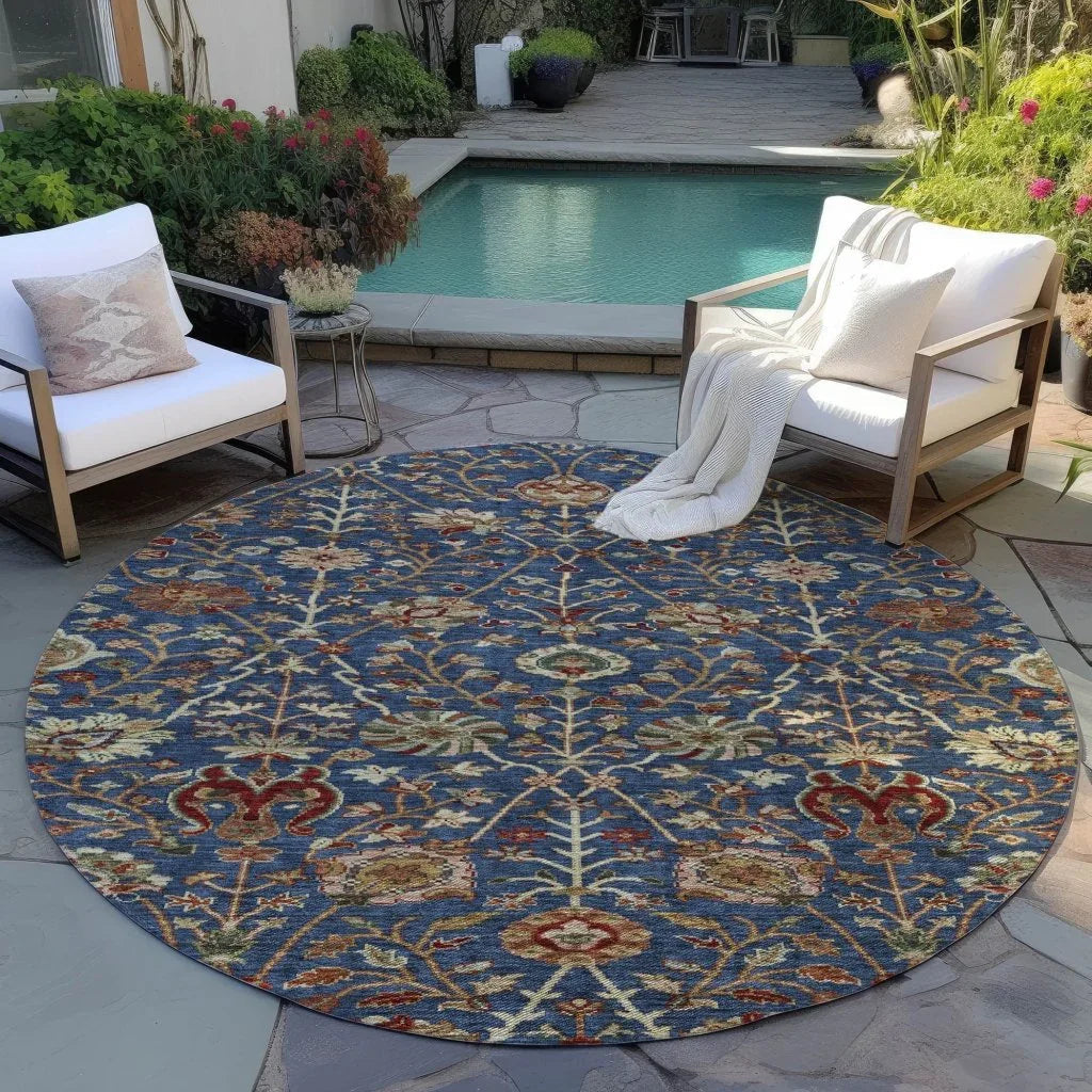 LOOMLAN Rugs Muse Blue Washable Indoor-Outdoor Rug