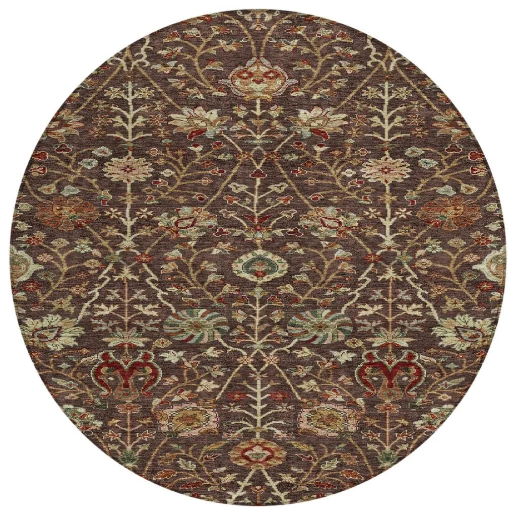 LOOMLAN Rugs Muse Brown Washable Indoor-Outdoor Rug