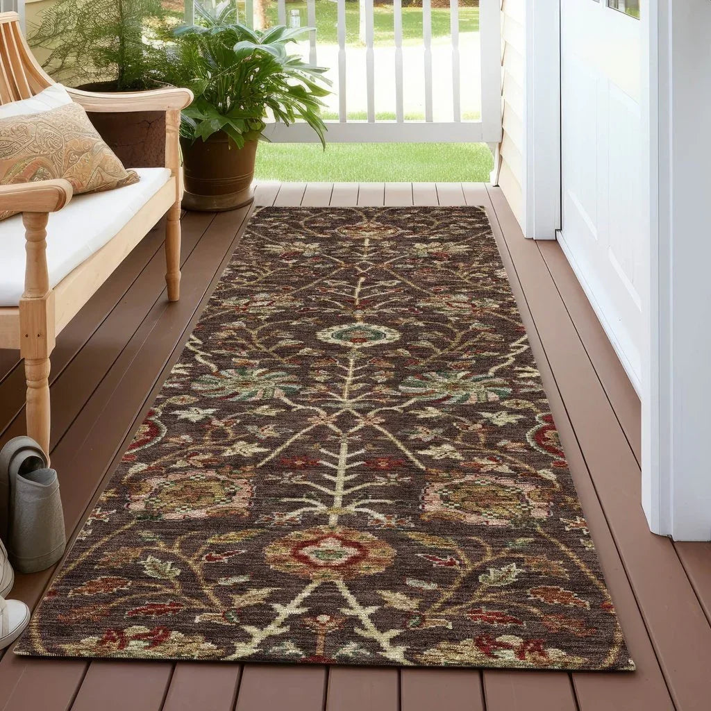 LOOMLAN Rugs Muse Brown Washable Indoor-Outdoor Rug