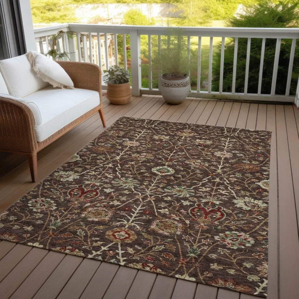 LOOMLAN Rugs Muse Brown Washable Indoor-Outdoor Rug