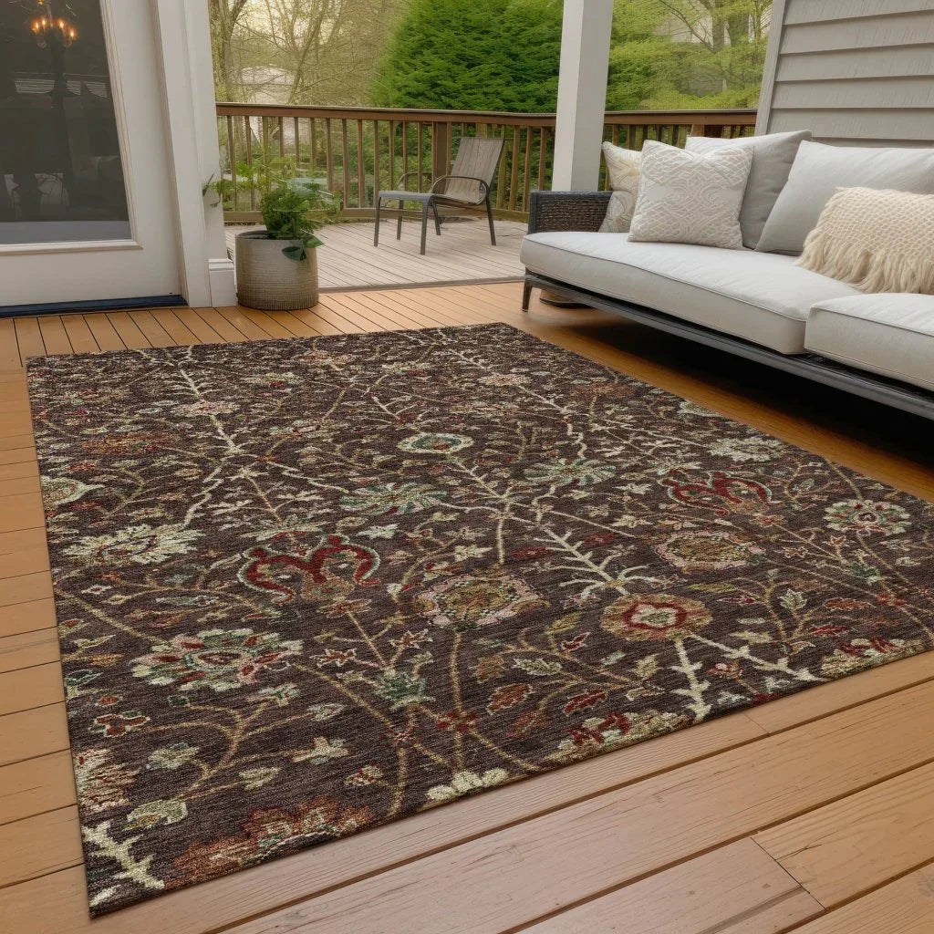 LOOMLAN Rugs Muse Brown Washable Indoor-Outdoor Rug