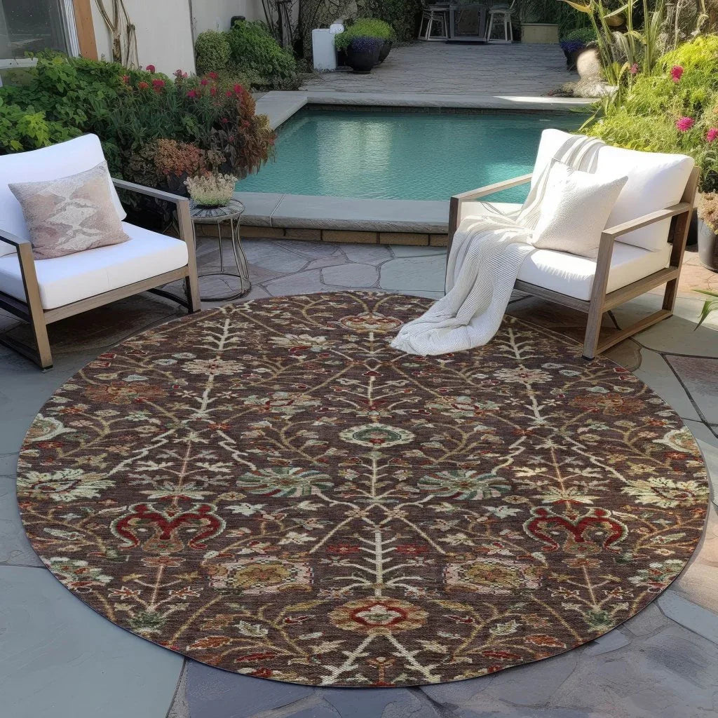 LOOMLAN Rugs Muse Brown Washable Indoor-Outdoor Rug