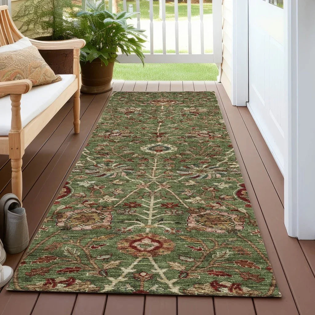 LOOMLAN Rugs Muse Green Washable Indoor-Outdoor Rug