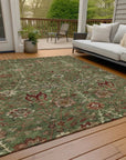 LOOMLAN Rugs Muse Green Washable Indoor-Outdoor Rug