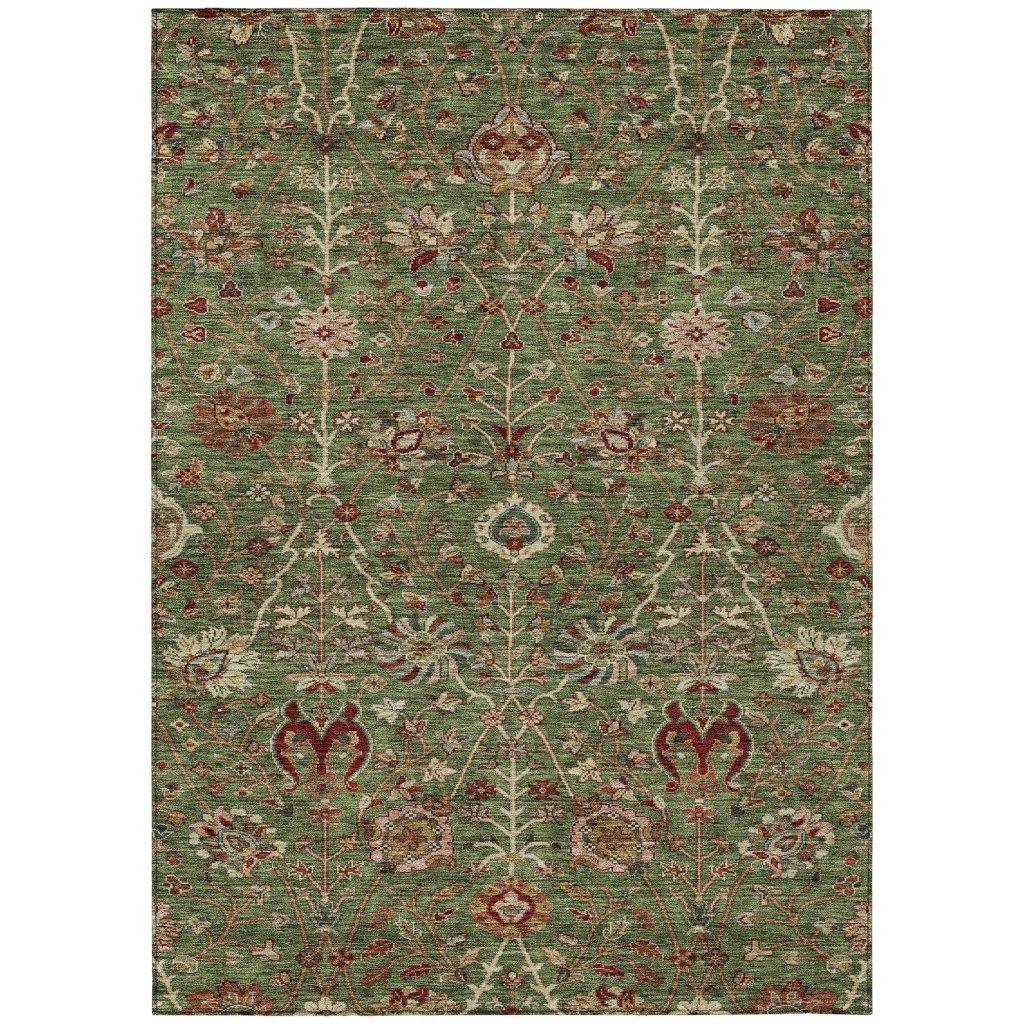 LOOMLAN Rugs Muse Green Washable Indoor-Outdoor Rug