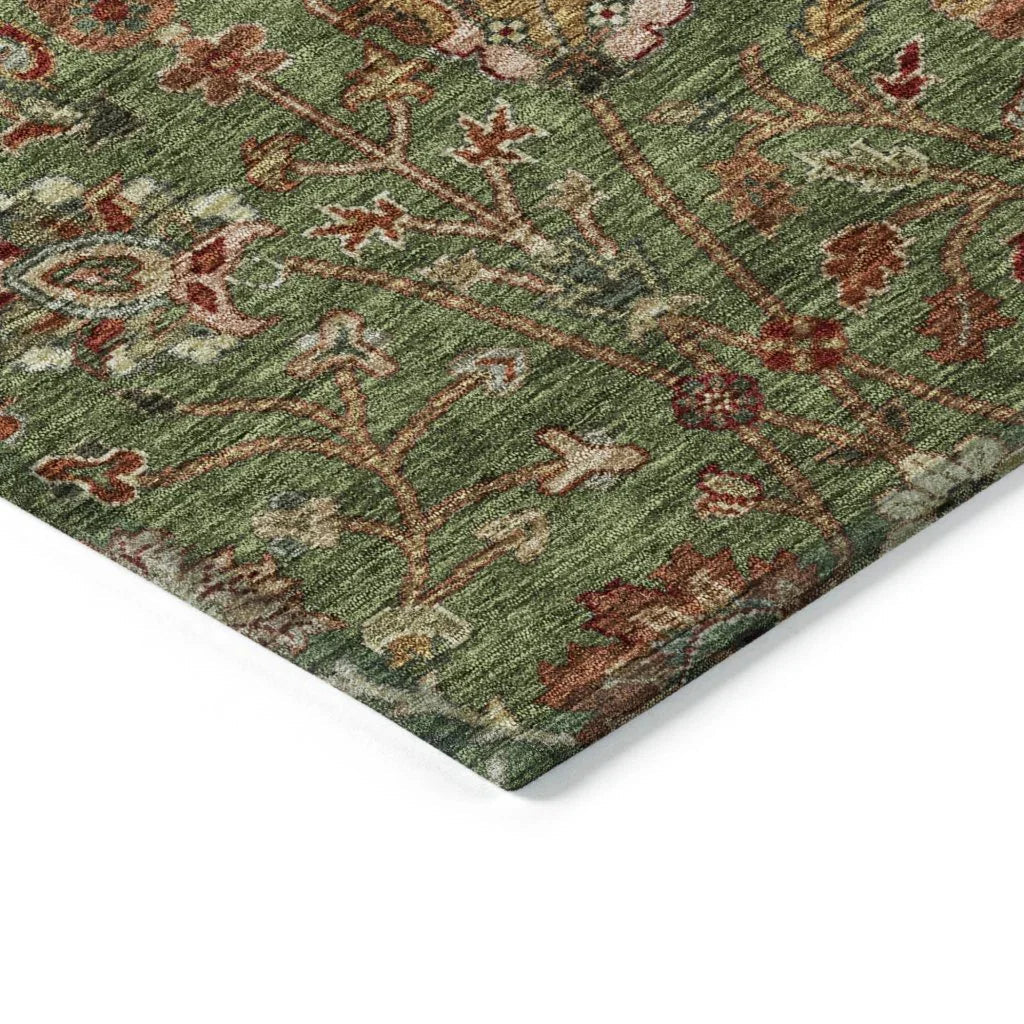 LOOMLAN Rugs Muse Green Washable Indoor-Outdoor Rug