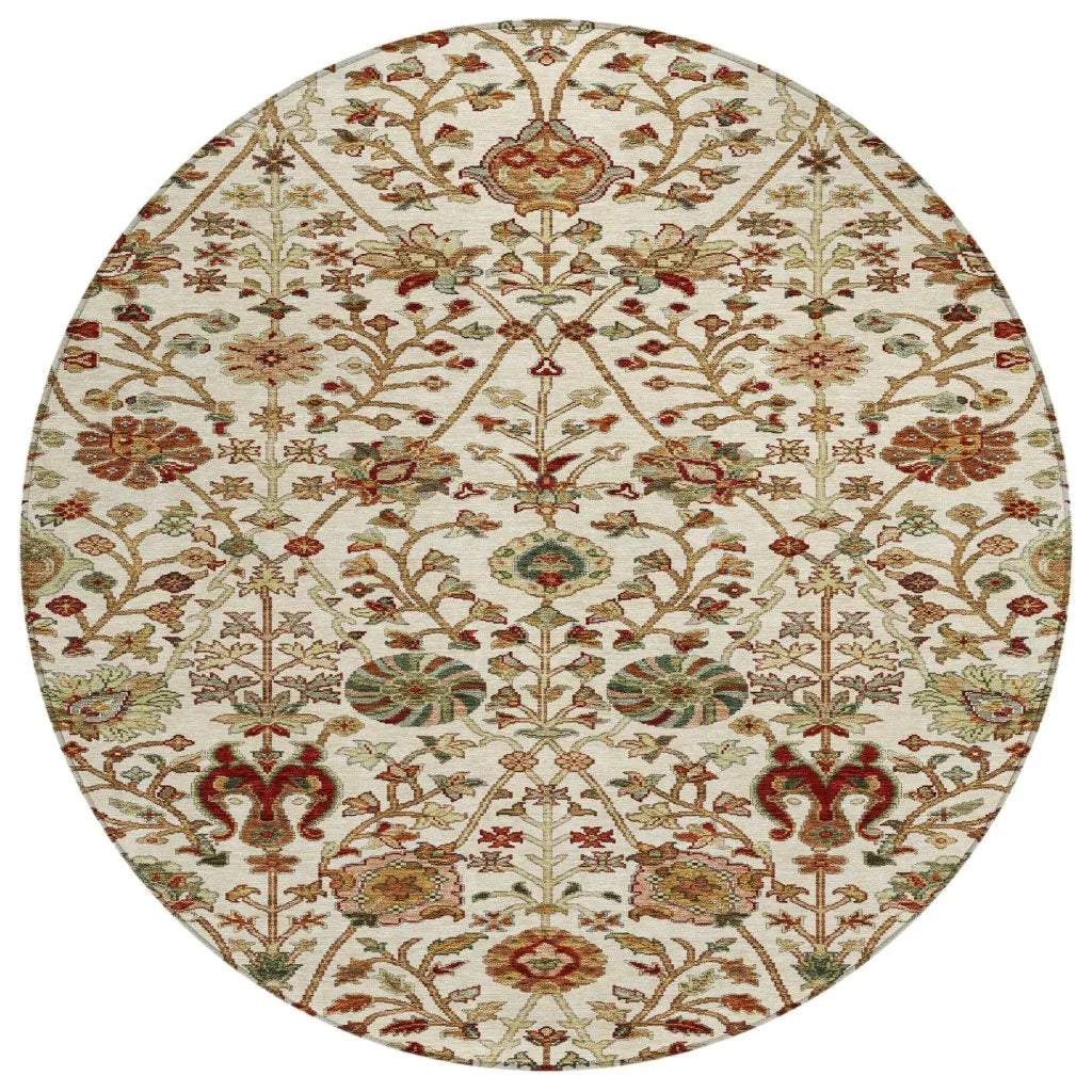LOOMLAN Rugs Muse Ivory Washable Indoor-Outdoor Rug