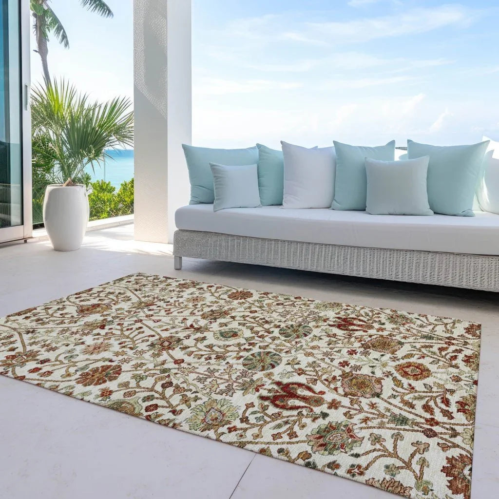 LOOMLAN Rugs Muse Ivory Washable Indoor-Outdoor Rug