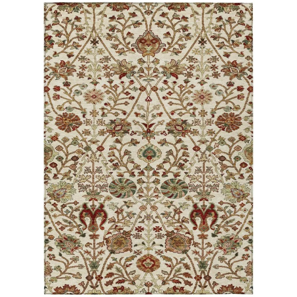 LOOMLAN Rugs Muse Ivory Washable Indoor-Outdoor Rug
