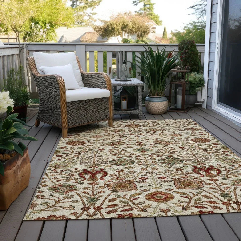 LOOMLAN Rugs Muse Ivory Washable Indoor-Outdoor Rug