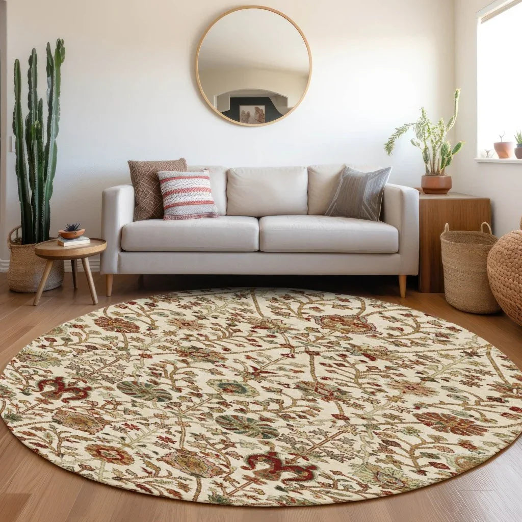 LOOMLAN Rugs Muse Ivory Washable Indoor-Outdoor Rug