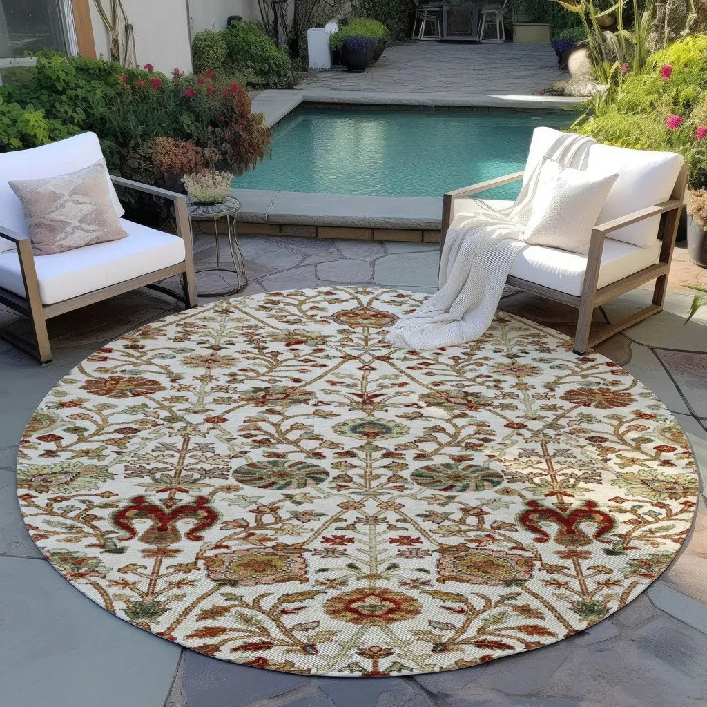 LOOMLAN Rugs Muse Ivory Washable Indoor-Outdoor Rug