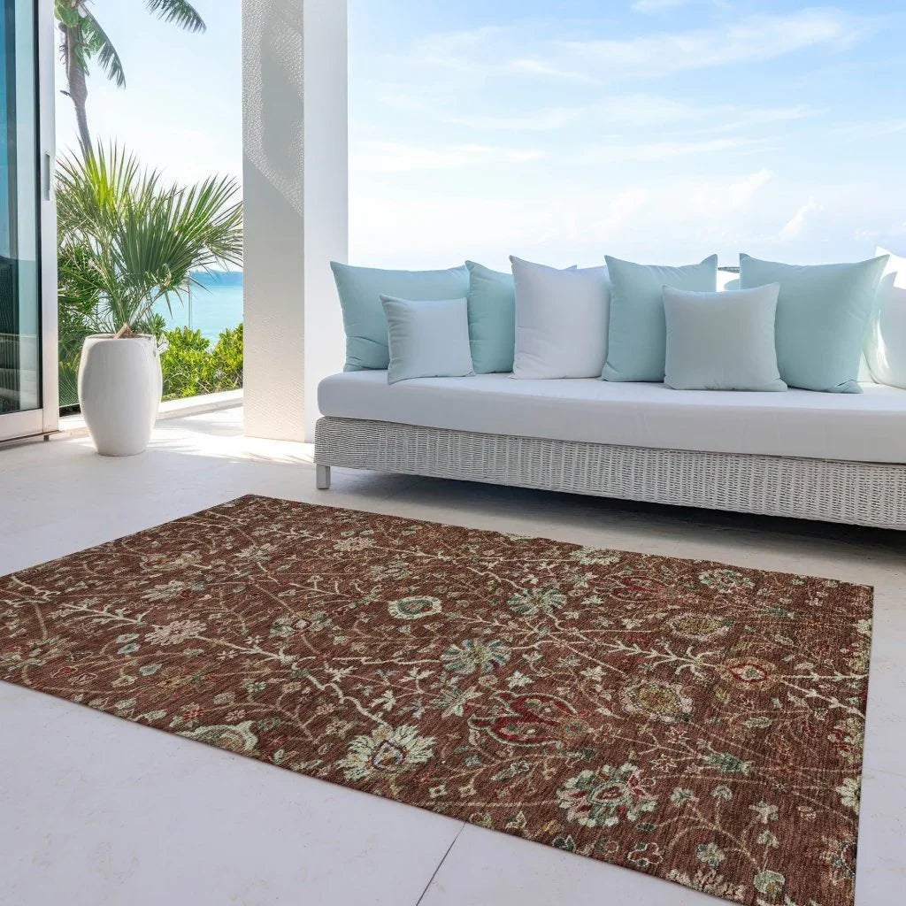 LOOMLAN Rugs Muse Orange Washable Indoor-Outdoor Rug