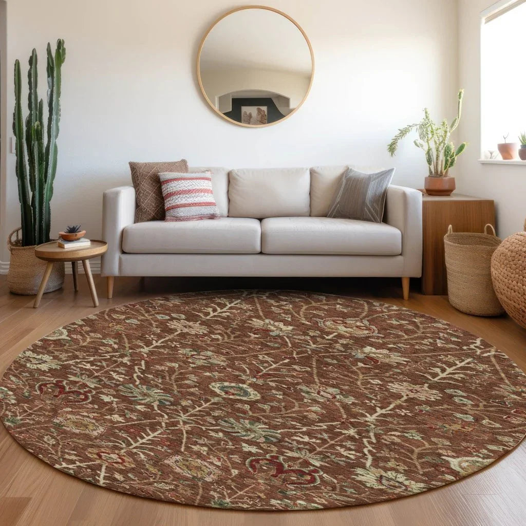 LOOMLAN Rugs Muse Orange Washable Indoor-Outdoor Rug