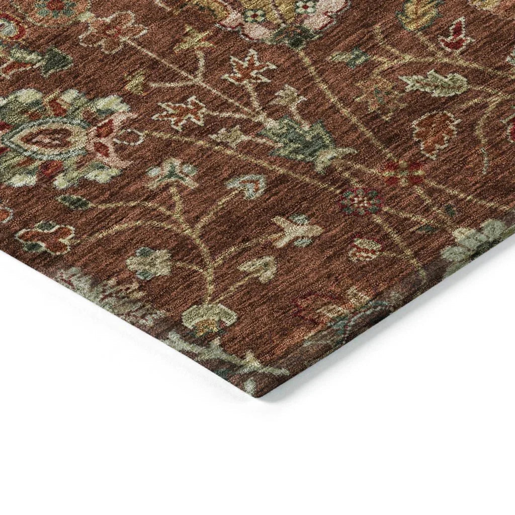 LOOMLAN Rugs Muse Orange Washable Indoor-Outdoor Rug