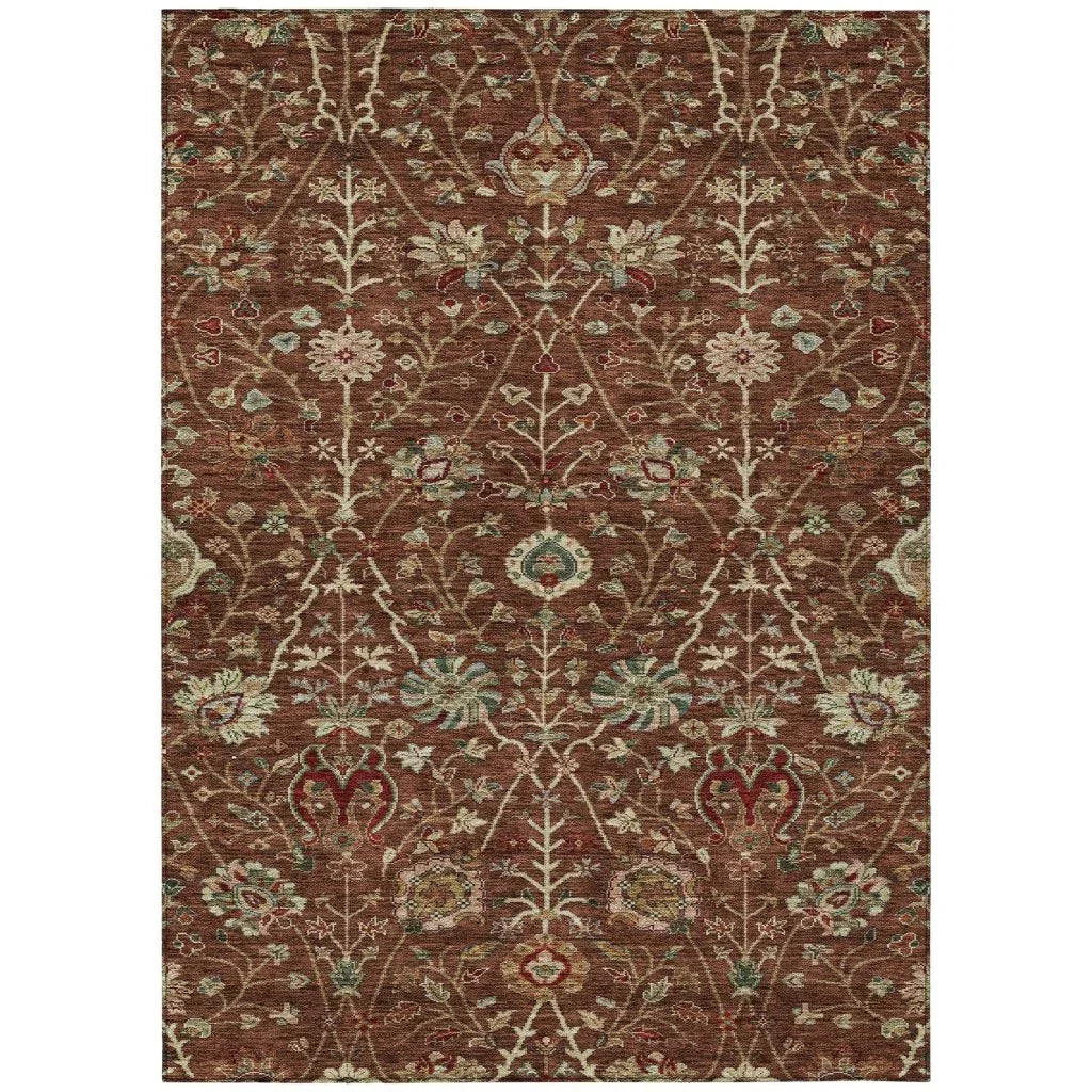 LOOMLAN Rugs Muse Orange Washable Indoor-Outdoor Rug