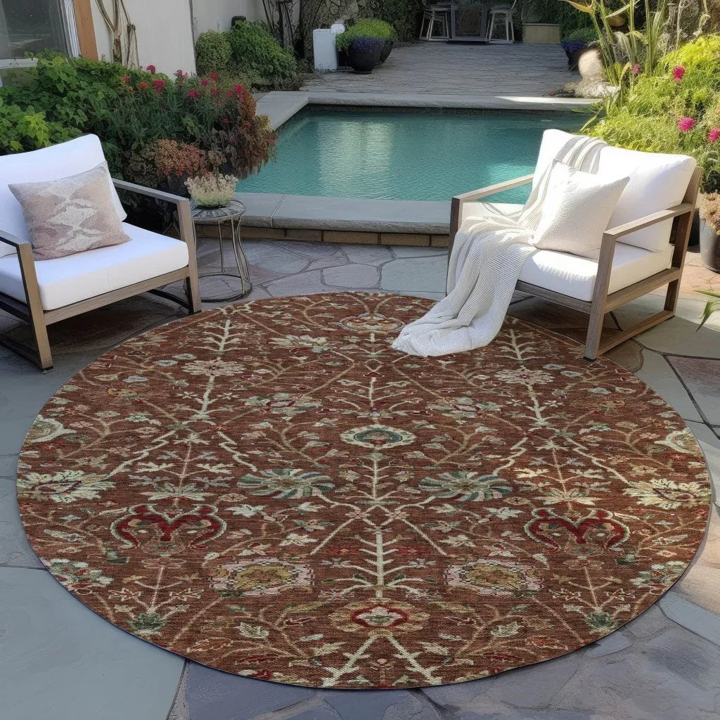 LOOMLAN Rugs Muse Orange Washable Indoor-Outdoor Rug